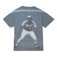 Mitchell & Ness Hank Aaron Atlanta Braves Cooperstown Collection Highlight T-shirt graphique de joueur sublimé pour hommes