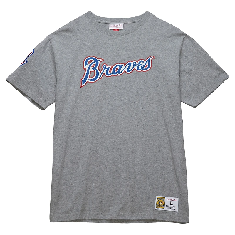 Mitchell & Ness Hank Aaron Heather Grey Atlanta Braves Cooperstown Collection Legends T-shirt pour hommes