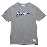 Mitchell & Ness Hank Aaron Heather Grey Atlanta Braves Cooperstown Collection Legends T-shirt pour hommes