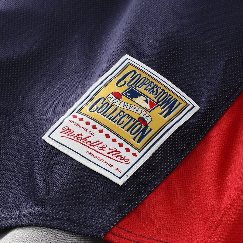 Maillot d'entraînement authentique Mitchell & Ness John Smoltz bleu marine des Braves d'Atlanta pour homme