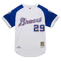 Maillot de retour authentique la collection Cooperstown 2004 des Atlanta Braves Mitchell & Ness John Smoltz blanc pour hommes