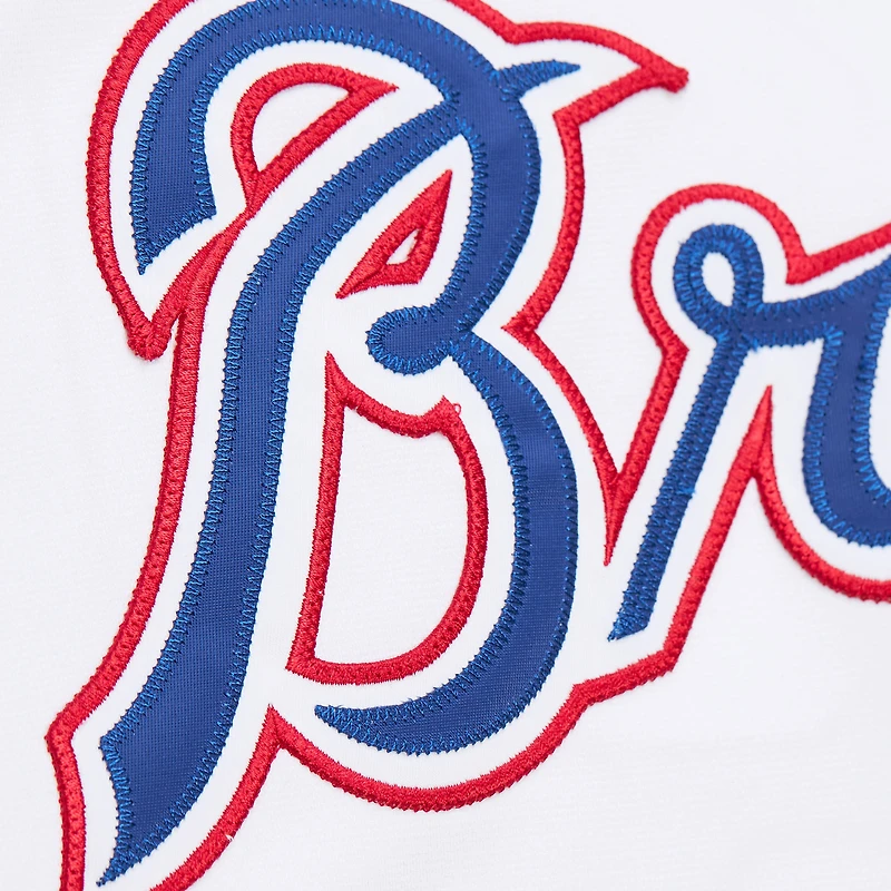 Maillot de retour authentique la collection Cooperstown 2004 des Atlanta Braves Mitchell & Ness John Smoltz blanc pour hommes