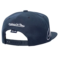 Casquette snapback Just Don x MLB Lux Script bleu marine pour homme de Mitchell & Ness Atlanta Braves