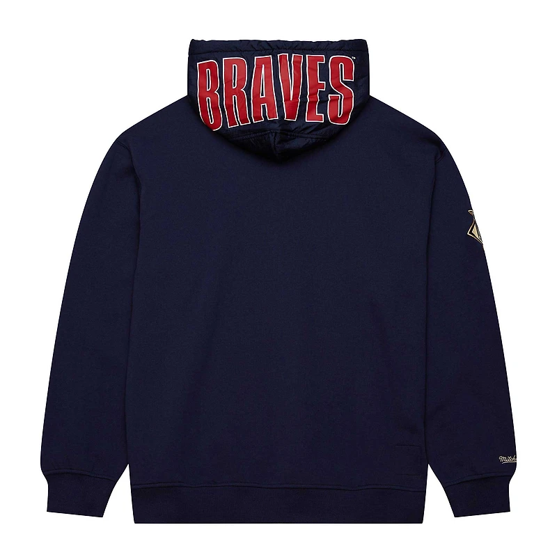 Sweat à capuche avec logo actuel des Atlanta Braves de Mitchell & Ness pour hommes, bleu marine