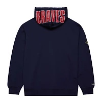 Sweat à capuche avec logo actuel des Atlanta Braves de Mitchell & Ness pour hommes, bleu marine