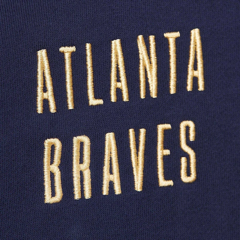 Sweat à capuche avec logo actuel des Atlanta Braves de Mitchell & Ness pour hommes, bleu marine
