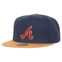 Casquette Snapback Work It des Atlanta Braves de Mitchell & Ness pour hommes, bleu marine