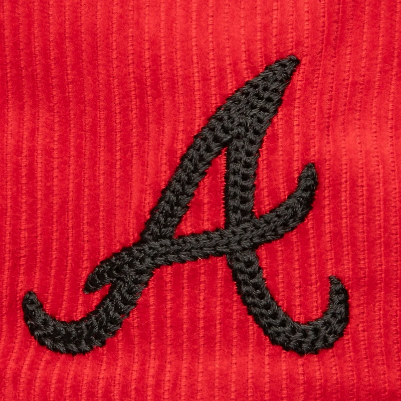 Casquette snapback en velours côtelé rouge Atlanta Braves de Mitchell & Ness pour homme