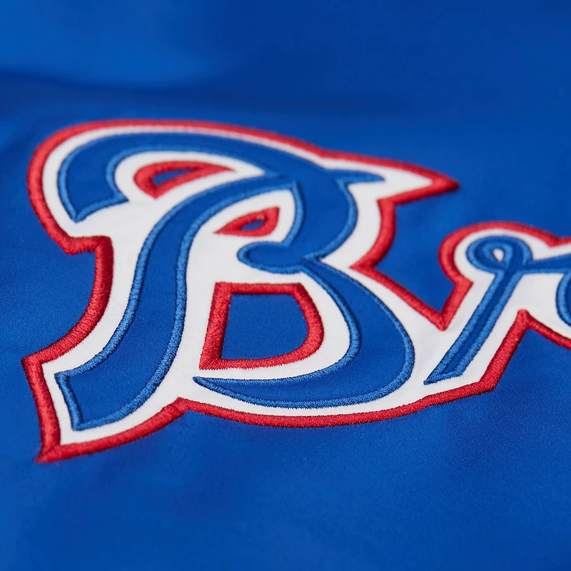 Veste en satin à boutons-pression pour homme Mitchell & Ness Royal/Red Atlanta Braves Cooperstown Collection Team Origins