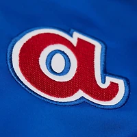 Men's Mitchell & Ness Royal/Red Atlanta Braves Cooperstown Collection Team Origins Satin Full-Snap Jacket