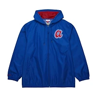Men's Mitchell & Ness Royal Atlanta Braves Cooperstown Collection Vintage Logo Full-Zip Hoodie Windbreaker Jacket