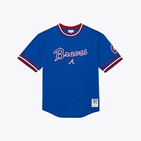T-shirt Mitchell & Ness Royal Atlanta Braves Wild Pitch Ringer pour homme