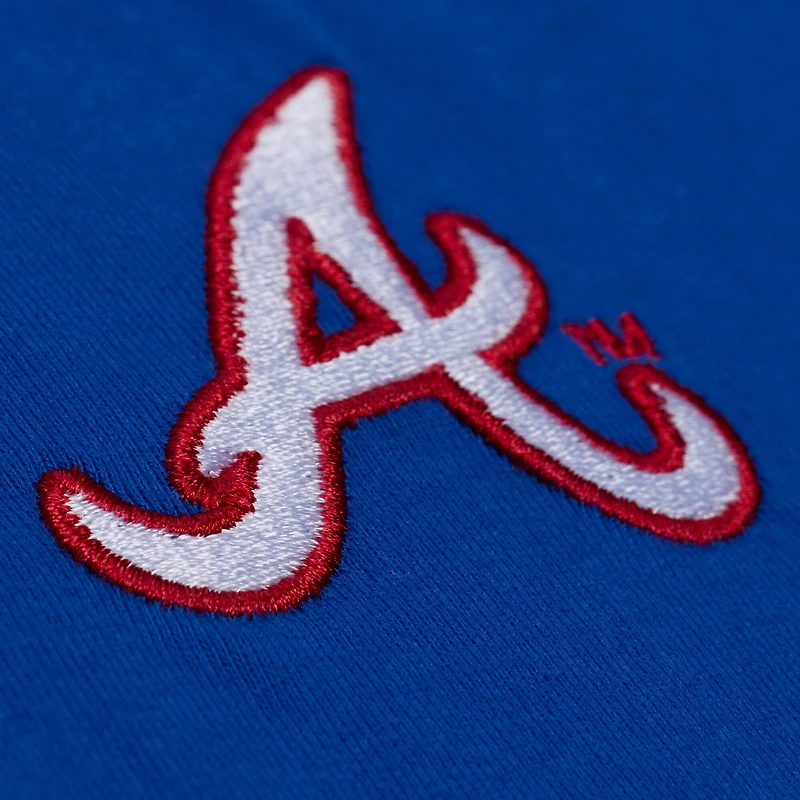 Men's Mitchell & Ness Royal Atlanta Braves Wild Pitch Ringer T-Shirt