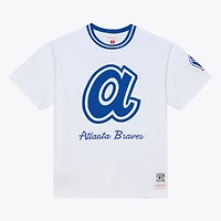 Men's Mitchell & Ness  White Atlanta Braves Cooperstown Collection Arctic T-Shirt
