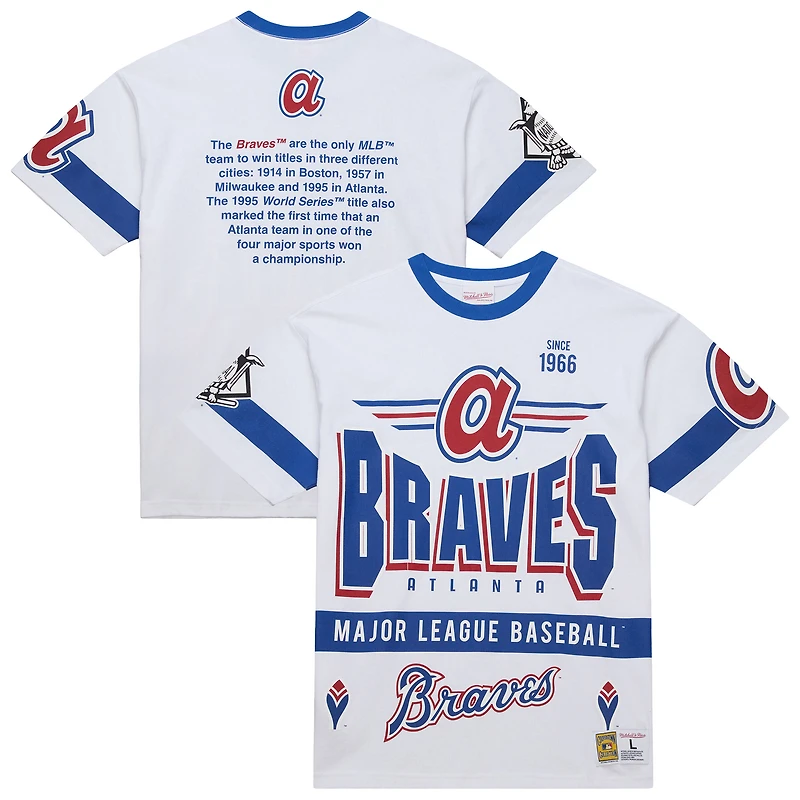 T-shirt blanc Mitchell & Ness pour homme, collection Cooperstown