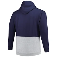 Sweat à capuche demi-glissière en polaire Atlanta Braves Big & Tall bleu marine/blanc pour homme