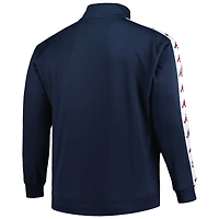 Veste de survêtement en tricot à fermeture éclair pour homme Atlanta Braves Big & Tall bleu marine