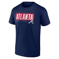 Men's  Navy Atlanta Braves Blocked Out T-Shirt