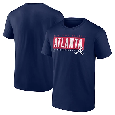 Men's  Navy Atlanta Braves Blocked Out T-Shirt