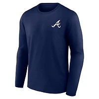 Men's  Navy Atlanta Braves Blooper Burger Long Sleeve T-Shirt