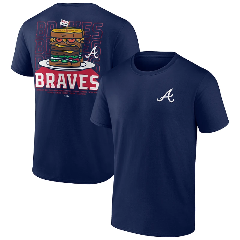 Men's Navy Atlanta Braves Blooper Burger T-Shirt