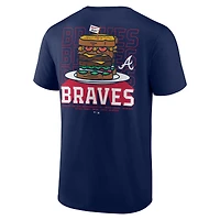 T-shirt bleu marine Atlanta Braves Blooper Burger pour homme