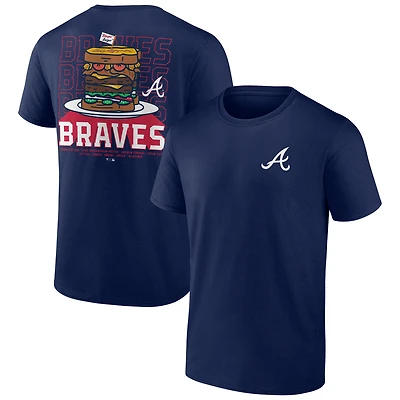 Men's Navy Atlanta Braves Blooper Burger T-Shirt