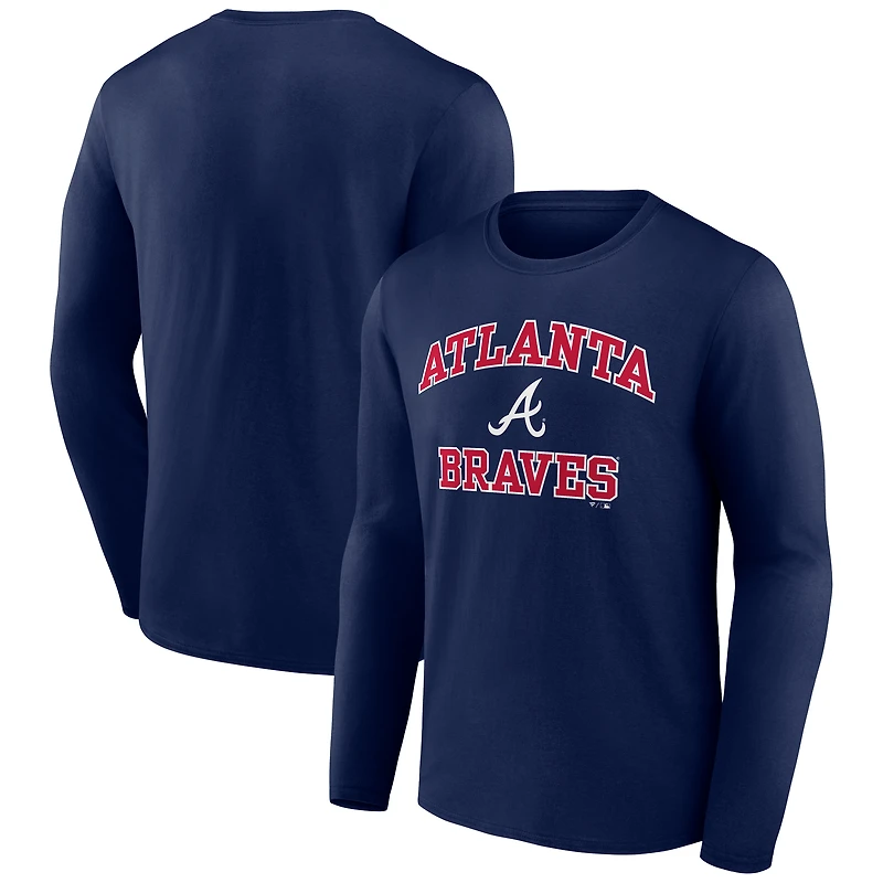 Men's  Navy Atlanta Braves Heart & Soul Long Sleeve T-Shirt