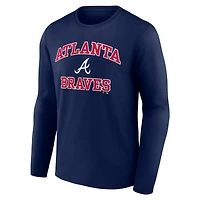 Men's  Navy Atlanta Braves Heart & Soul Long Sleeve T-Shirt