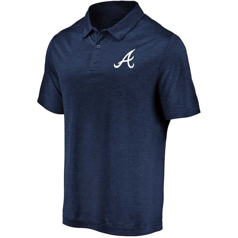 Polo léger bleu marine pour homme avec logo principal rayé emblématique des Braves d'Atlanta