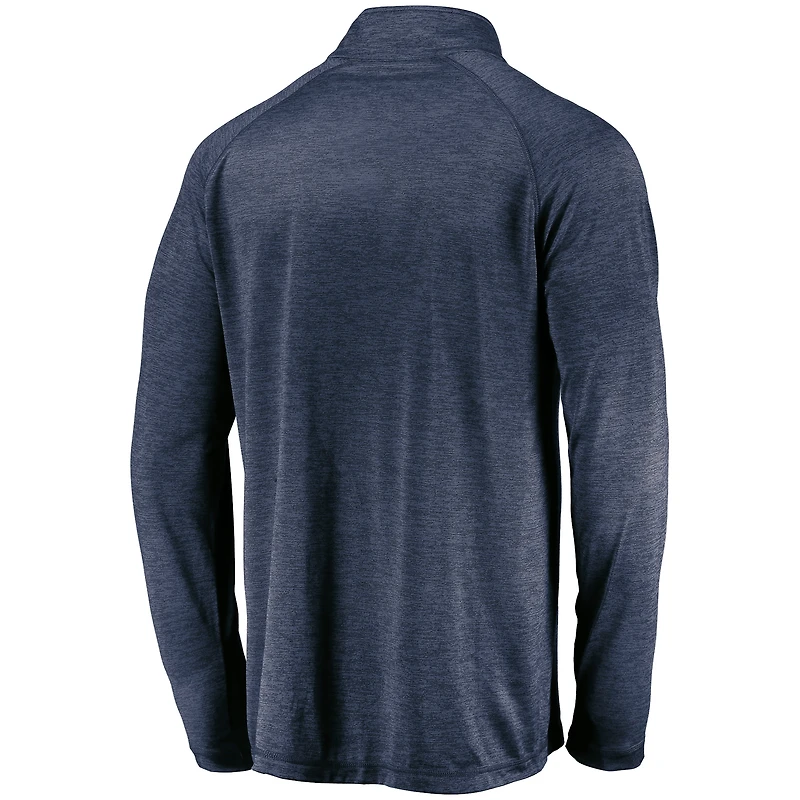 Veste à enfiler glissière quart de tour avec logo principal rayé emblématique des Braves d'Atlanta bleu marine pour homme
