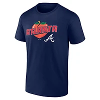 Men's  Navy Atlanta Braves Peach T-Shirt