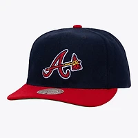 Chapeau ajustable en laine Melton bleu marine Atlanta Braves pour homme