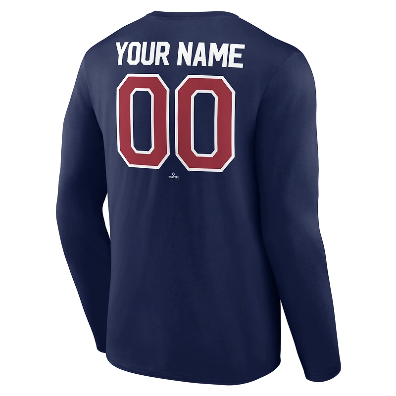 Men's Navy Atlanta Braves Winning Streak Custom Long Sleeve T-Shirt