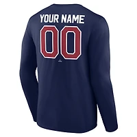 Men's Navy Atlanta Braves Winning Streak Custom Long Sleeve T-Shirt