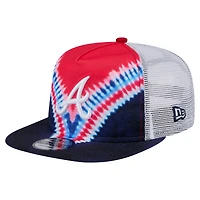 Casquette ajustable New Era Atlanta Braves Tie-Dye Golfer Trucker pour homme