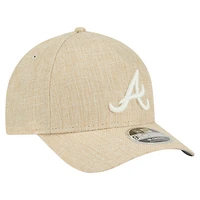 Men's New Era Beige Atlanta Braves Cotton Weave M-Crown A-Frame 9FORTY Adjustable Hat