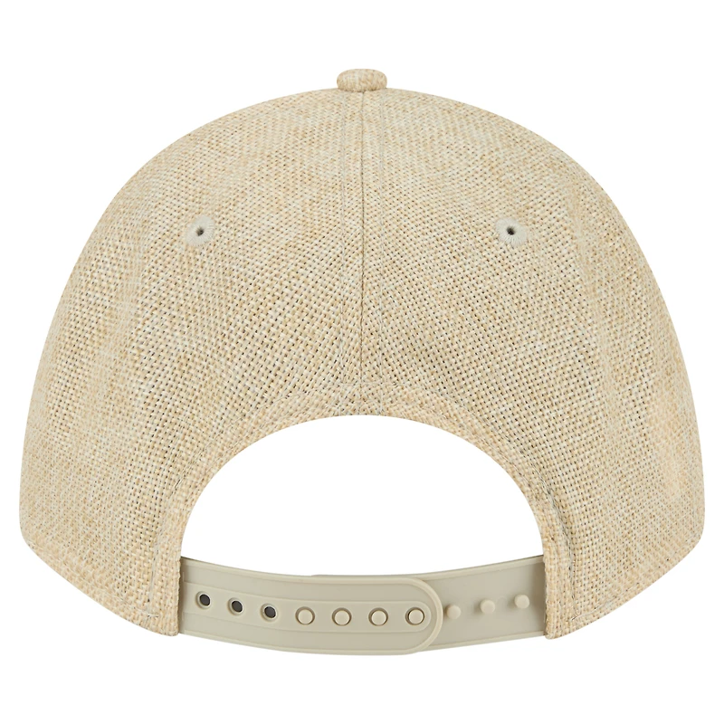 Men's New Era Beige Atlanta Braves Cotton Weave M-Crown A-Frame 9FORTY Adjustable Hat