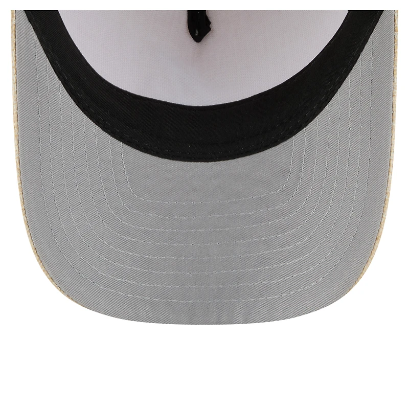 Men's New Era Beige Atlanta Braves Cotton Weave M-Crown A-Frame 9FORTY Adjustable Hat