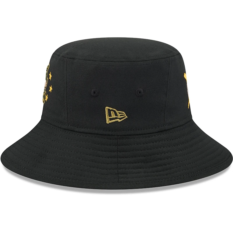 Chapeau bob noir pour la Journée des forces armées des Atlanta Braves 2024 New Era pour homme