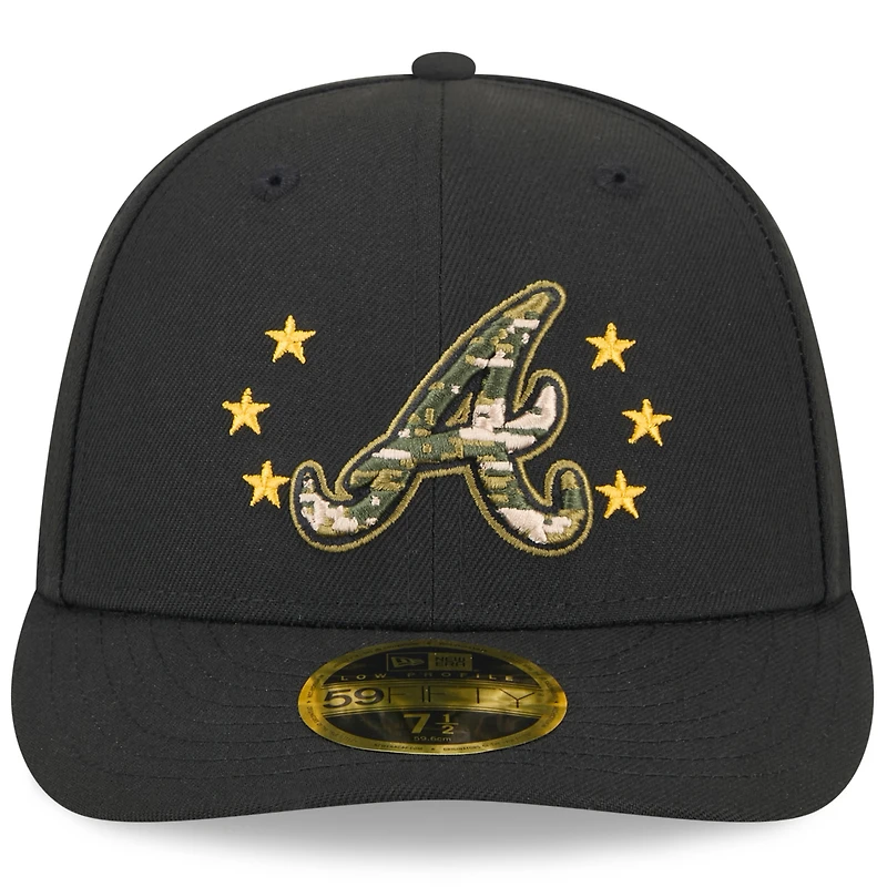 Men's New Era  Black Atlanta Braves 2024 Armed Forces Day Low Profile 59FIFTY Fitted Hat
