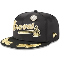 Casquette ajustée 59FIFTY Day Gold Leaf des Braves d'Atlanta 2025 New Era pour homme, noire