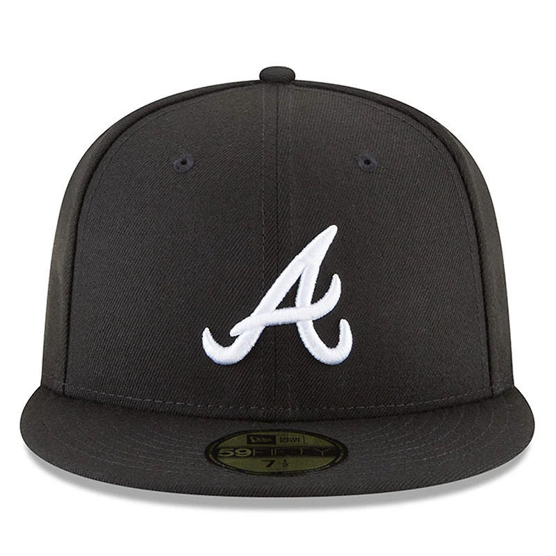 Casquette ajustée 59FIFTY Atlanta Braves New Era noire pour homme