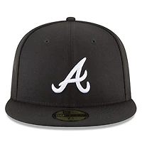 Casquette ajustée 59FIFTY Atlanta Braves New Era noire pour homme