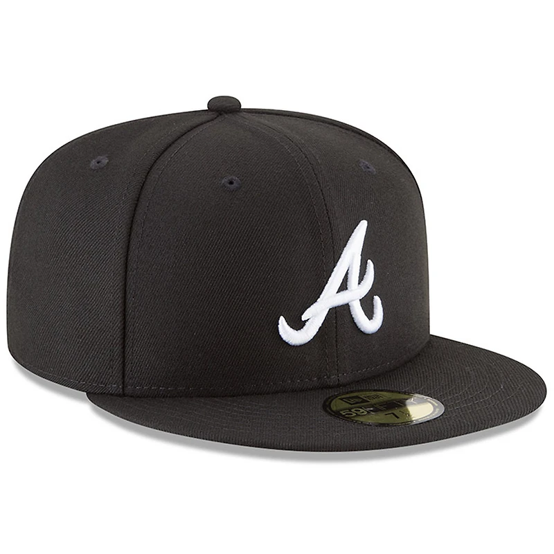 Casquette ajustée 59FIFTY Atlanta Braves New Era noire pour homme