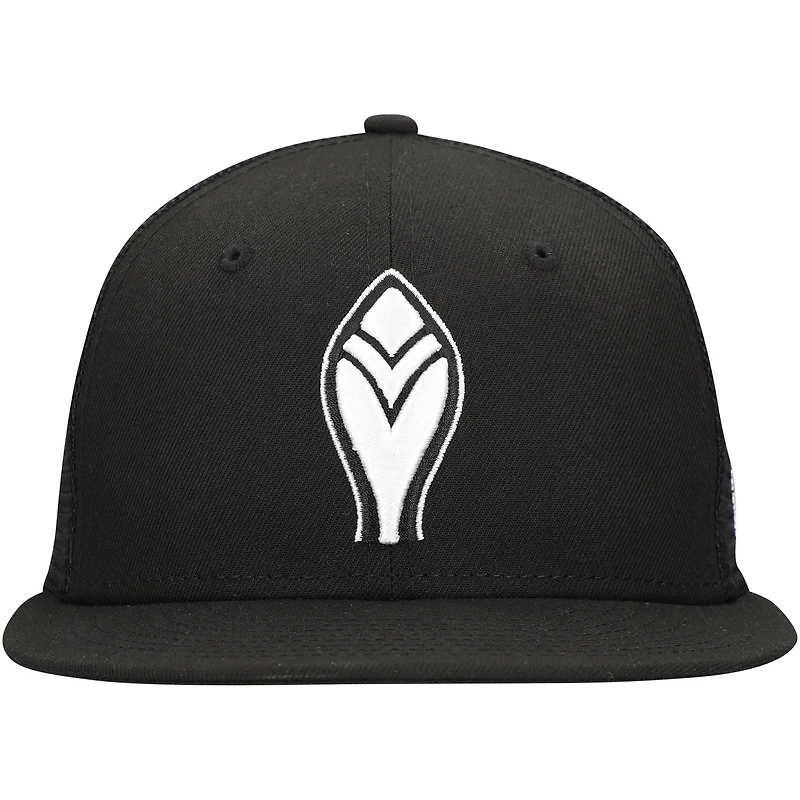 Men's New Era Black Atlanta Braves 59FIFTY Trucker Fitted Hat