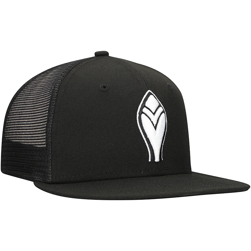 Men's New Era Black Atlanta Braves 59FIFTY Trucker Fitted Hat