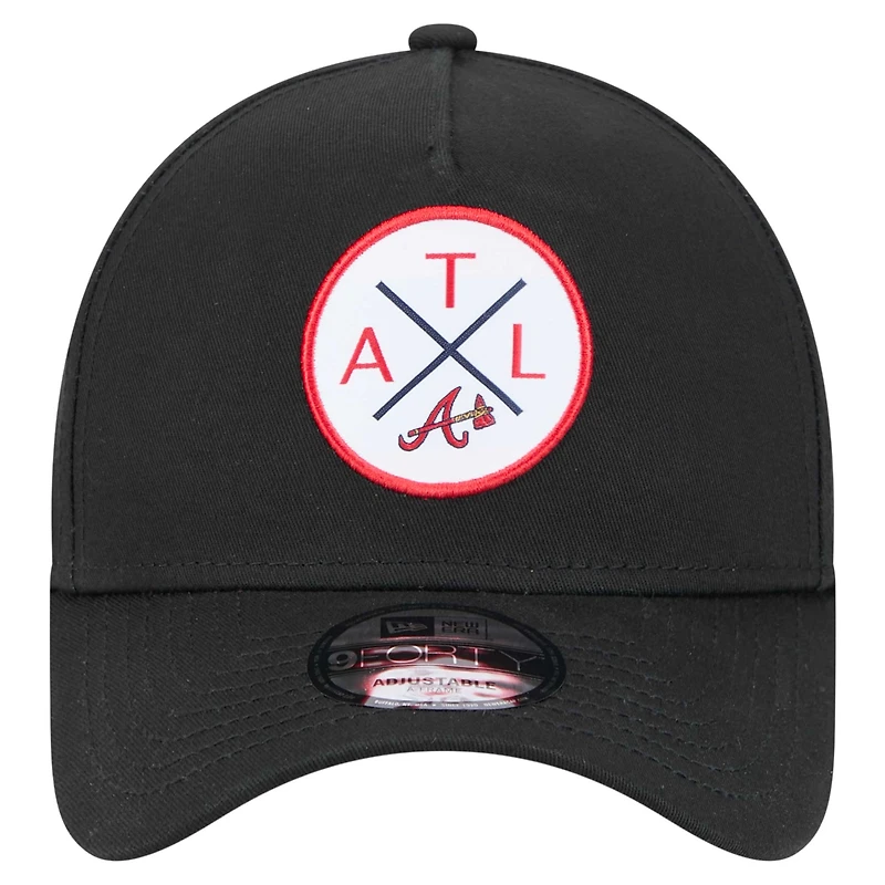 Casquette ajustable A-Frame 9FORTY Atlanta Braves de New Era pour homme noire