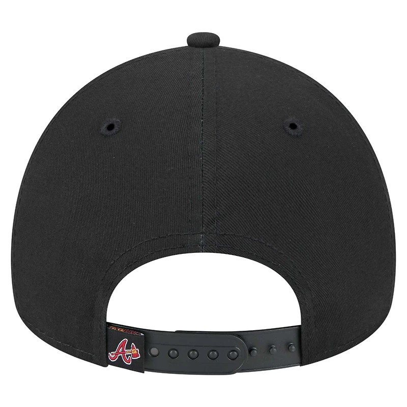 Men's New Era Black Atlanta Braves 9FORTY A-Frame Adjustable Hat