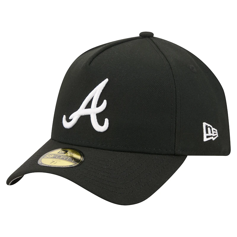 Casquette ajustée New Era Atlanta Braves A-Frame 59FORTY noire pour homme